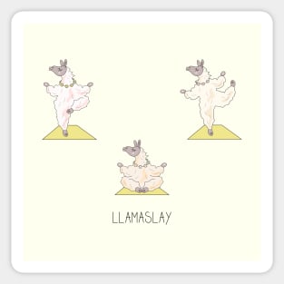 Fun illustration of an llama practicing yoga Sticker